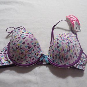 Leonisa Purple Demi Bra Geometric NWT
